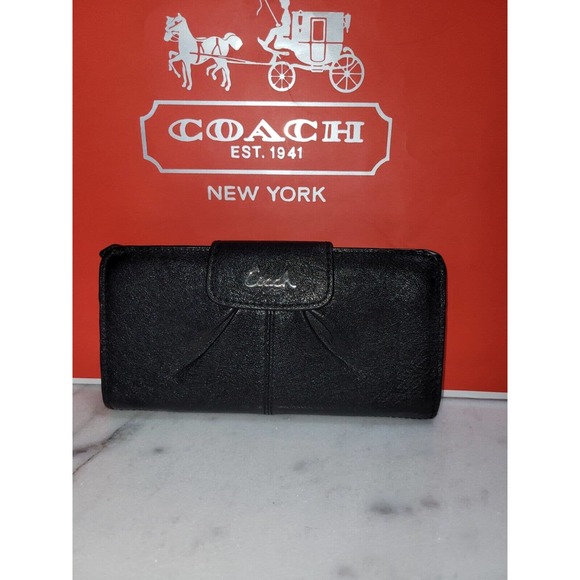 Coach Handbags - Coach Black Leather Designer Bifold Wallet.